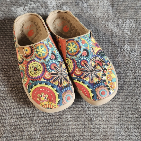 UIN Women's Blossom Malaga Women  Multi Sz 7 Clog Slides Art Deco Cottage Core, - Picture 9 of 10